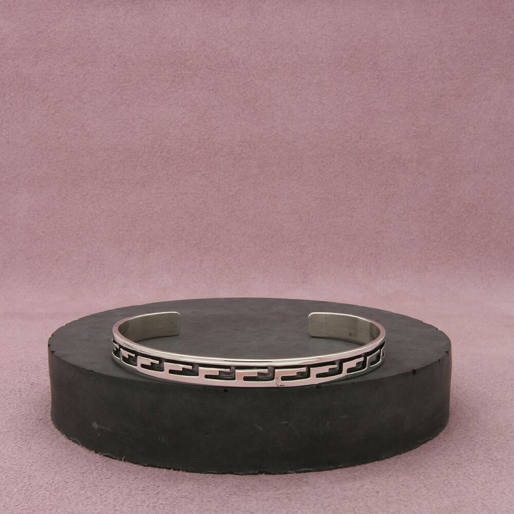 navajo sterling silver vintage overlay cuff bracelet size 6.5in